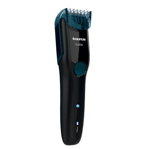 Taurus Hubble - Barbero eléctrico con o sin Cable, afeitadora, Uso en seco y húmedo, autonomía 90 min, Carga rápida, Peine de 6 Niveles de Corte, Varios Accesorios, ergonómico, Negro