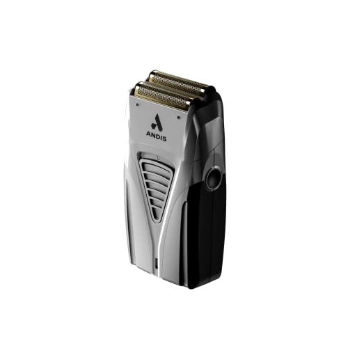Andis 17260 TS-2 Pro Foil - Afeitadora de lámina de titanio y litio, cable/inalámbrico, afeitadora suave sin cable con cargador, gris
