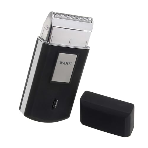 Wahl Mobile Shaver - Máquina de Afeitar Sin Cable - Afeitadora Eléctrica con Funda de Viaje - Para Cabeza y Barba