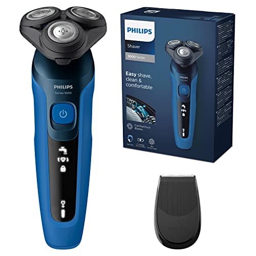 Philips Shaver Serie 5000 Afeitadora eléctrica Wet & Dry con Tecnología SkinIQ (modelo S5466/18), Azul Y Negro