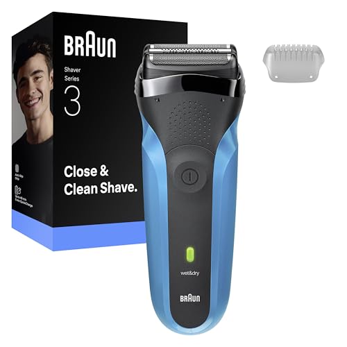 Braun Afeitadora Eléctrica Hombre Series 3, Máquina De Afeitar Barba En Seco Y Mojado, 2 Láminas, 30 Min De Autonomía, Carga Rápida, 310S, Azul